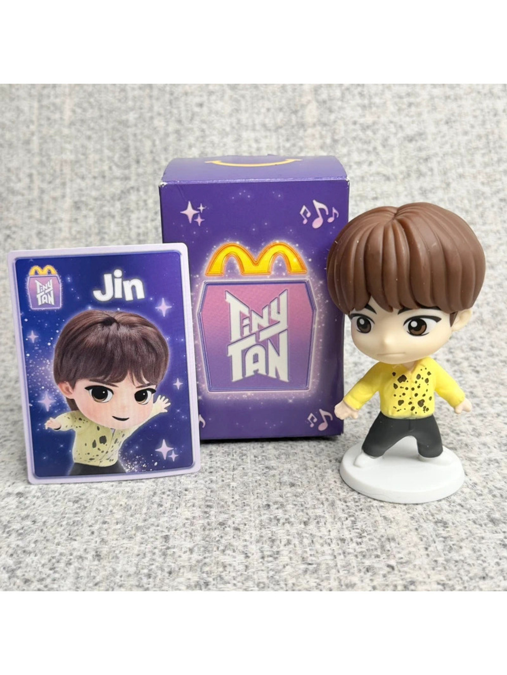 McDonald’s TinyTAN Jin Figure Collectible With Box Character Card Tissue K-POP